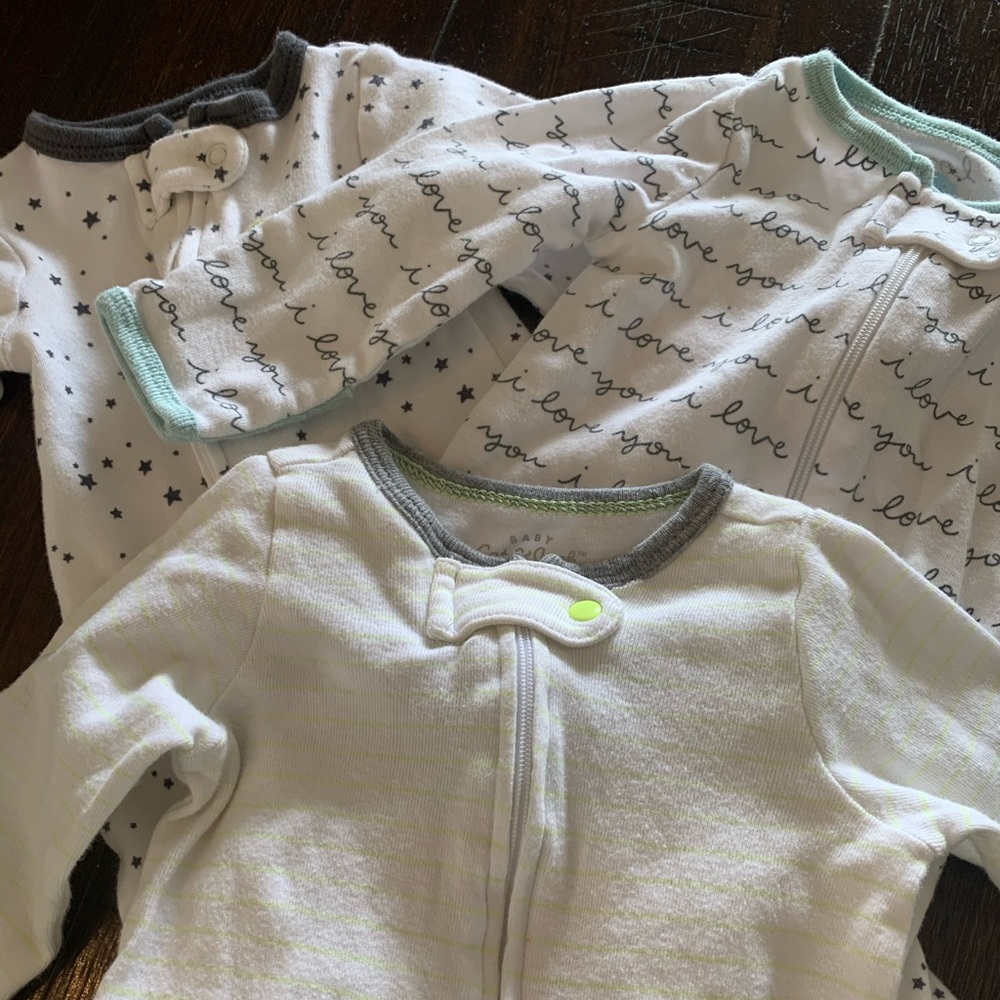 3 footie pajamas. All newborn